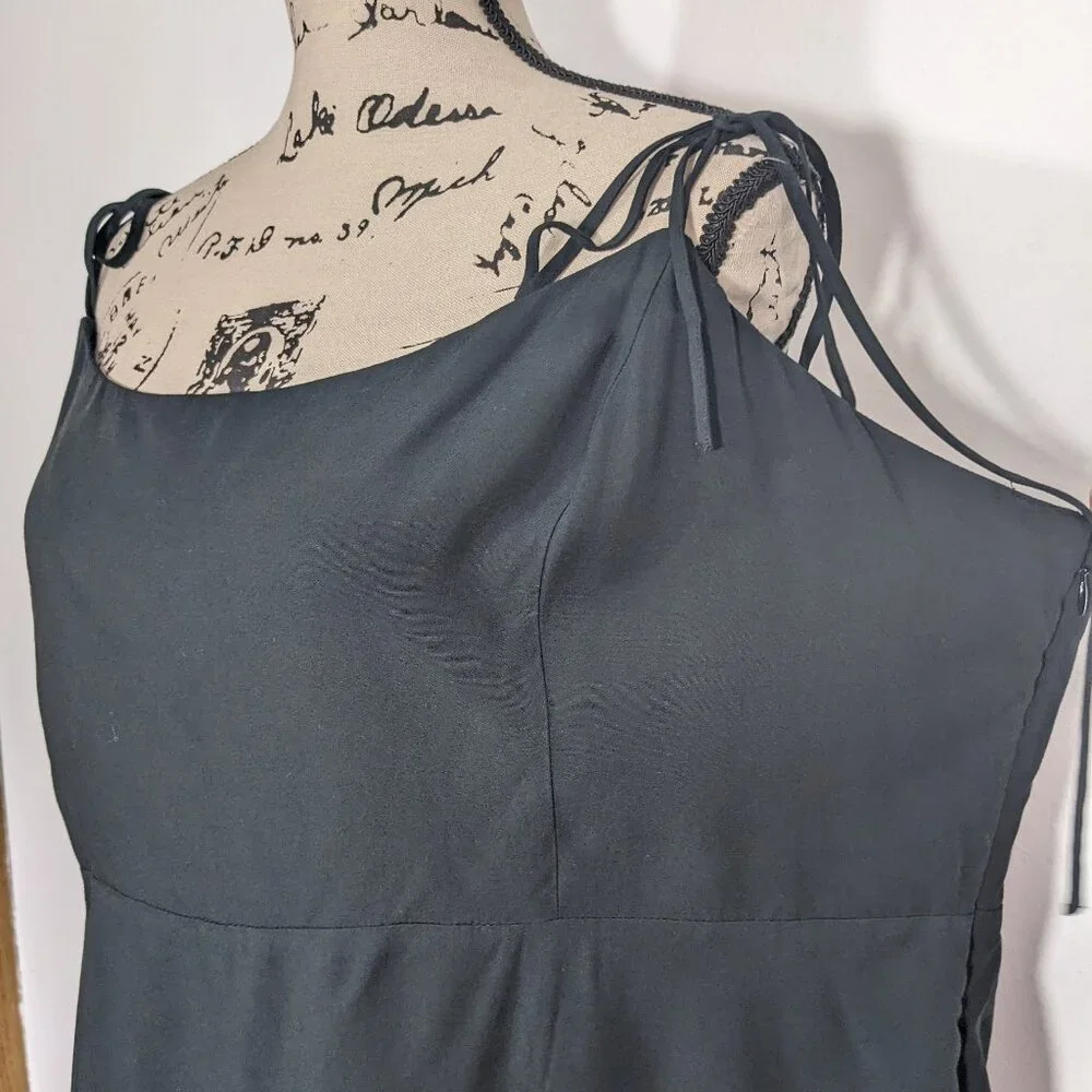 NWT J Crew BI596 Kauai Tie-Strap Mini Dress Black Plus Size 24
